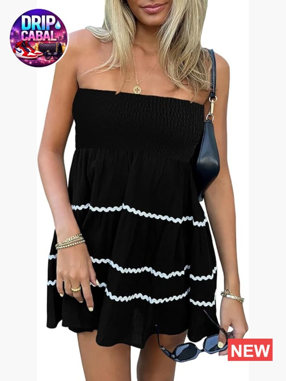 Rayon Strapless Mini Dress with Ruffle Off Shoulder Beach Style